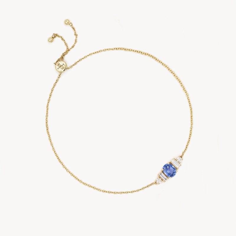 Oval Geo Blue Sapphire and Diamond Bracelet
