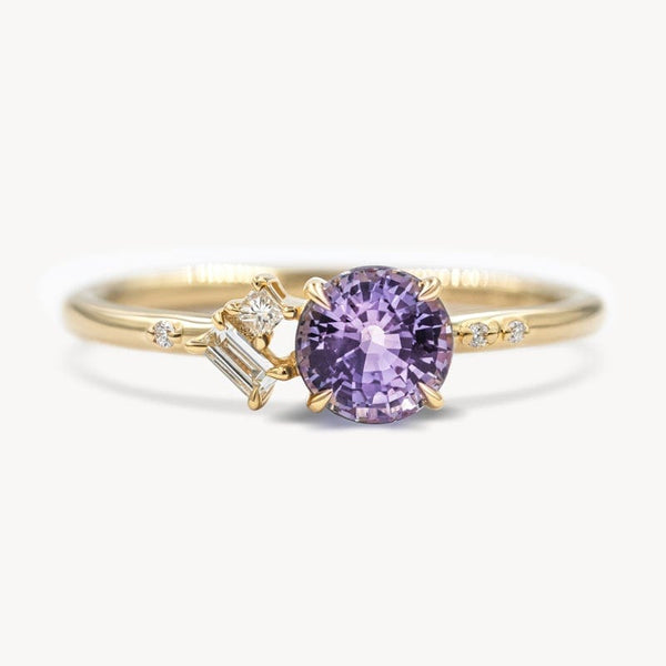 Circle Geo Lavender Sapphire and Diamond Ring