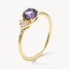 Circle Geo Lavender Sapphire and Diamond Ring