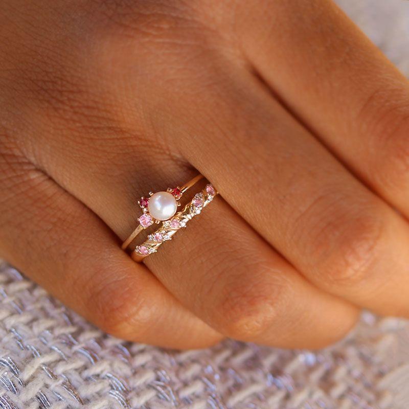 Pearl Pink Sapphire Ruby Ring