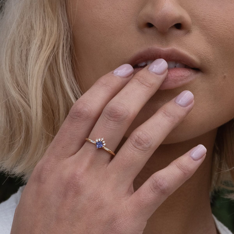 Iolite Diamond Deco Ring