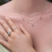 Aquamarine Diamond Baguette Ring - OOAK