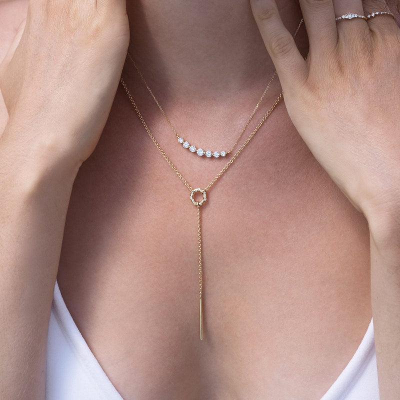 Floating White Diamond Necklace