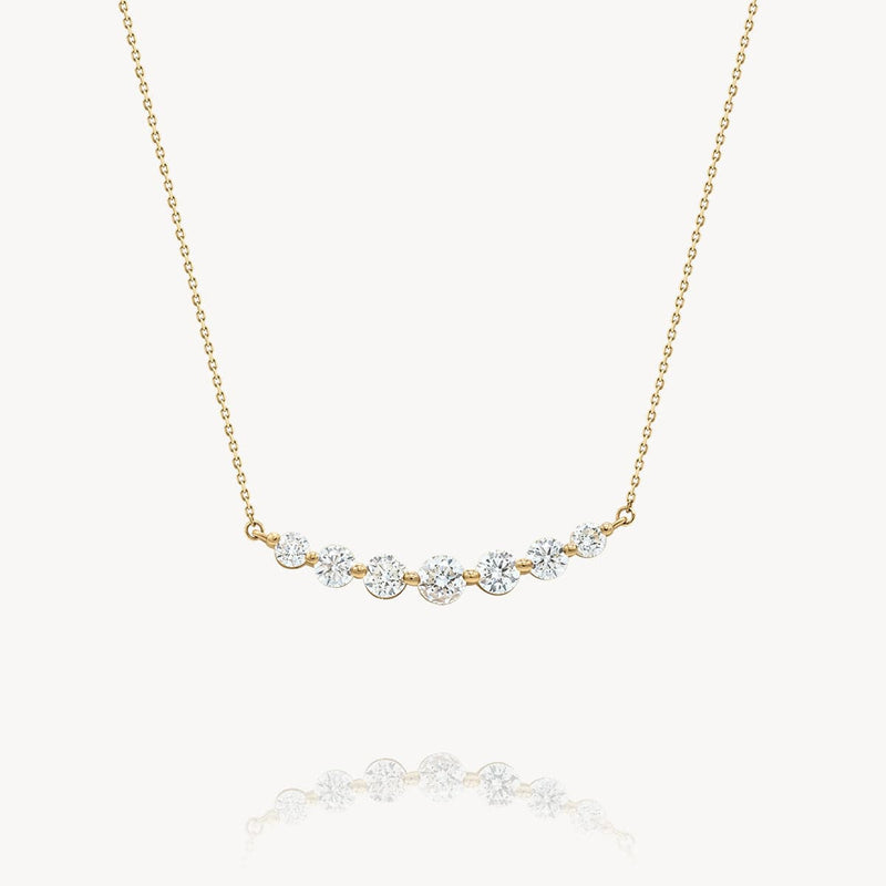 Floating White Diamond Necklace