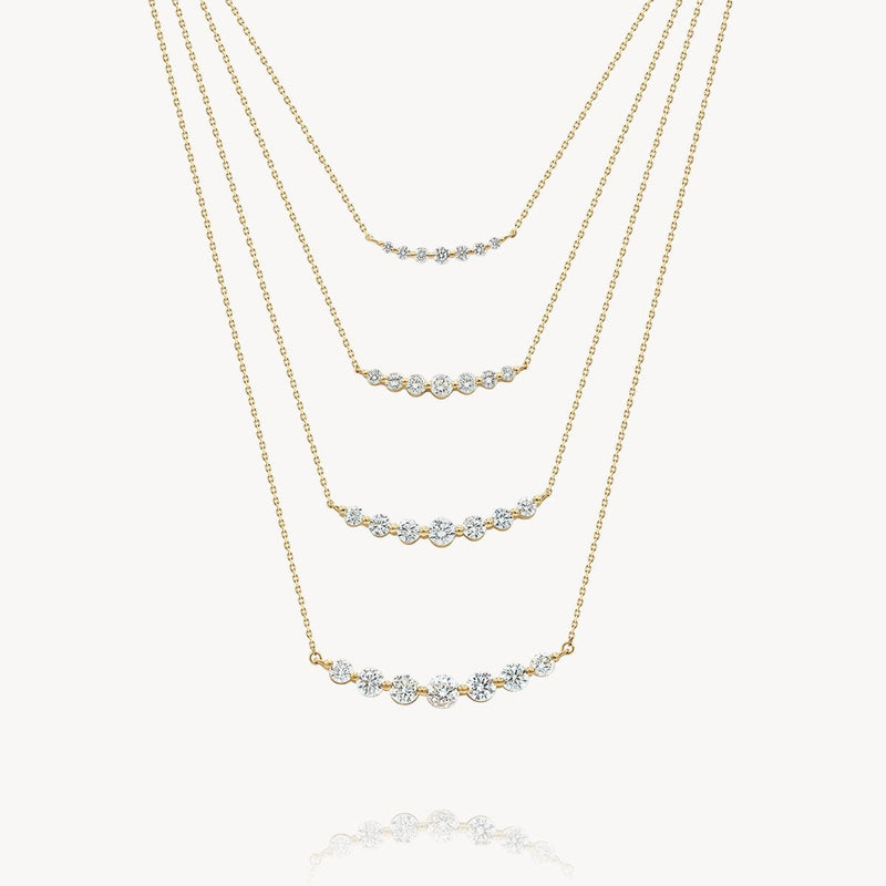 Floating White Diamond Necklace