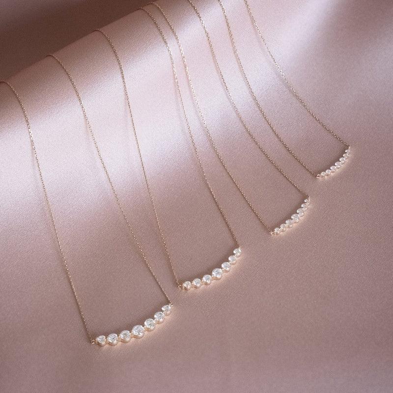 Floating White Diamond Necklace