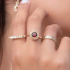 Starry Bezel Garnet Ring