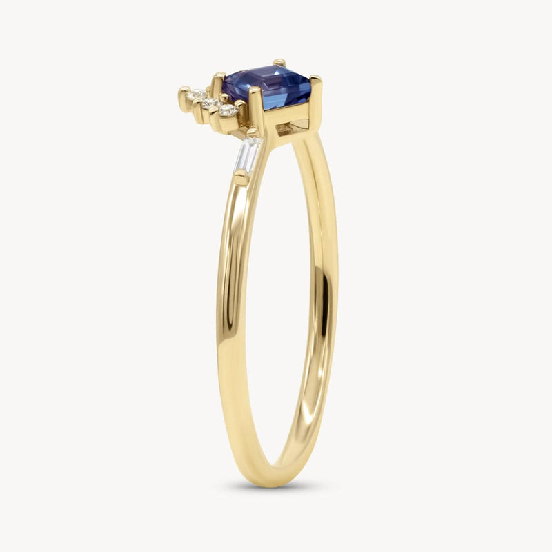 Iolite Diamond Deco Ring