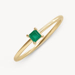 Square Emerald Solitaire Ring