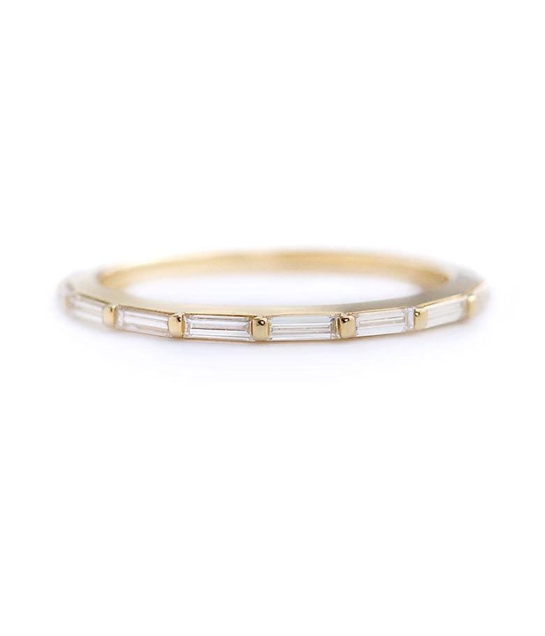 Square Step-Cut Diamond Half Eternity Ring | Platinum | London Victorian  Ring Co – The London Victorian Ring Co