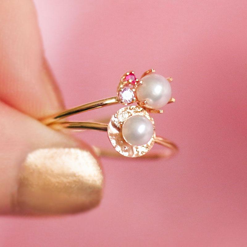 Pearl Pink Sapphire Ruby Ring - LoveAudryRose.com