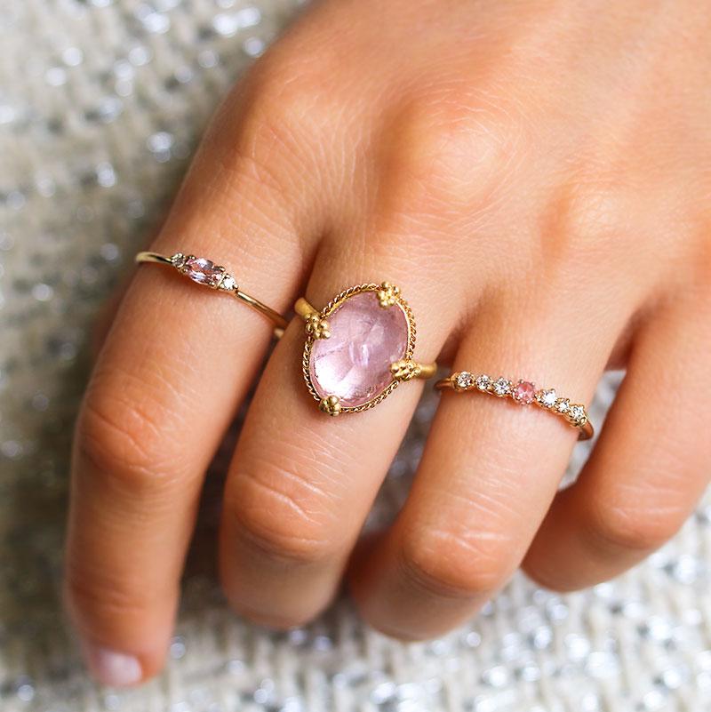 Pink Sapphire Twinkle Ring