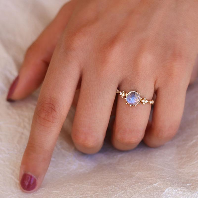 Twinkling Moonstone Oracle Ring - LoveAudryRose.com