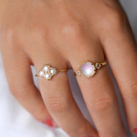 Celeste Moonstone Diamond Ring