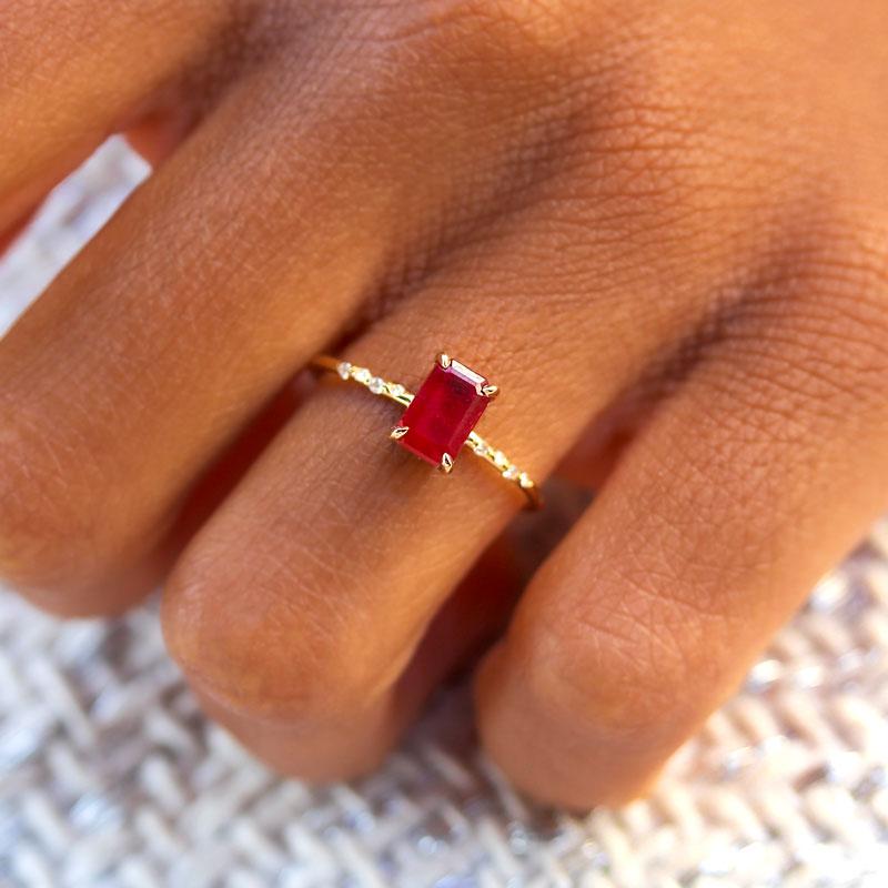 Large Starry Ruby Ring