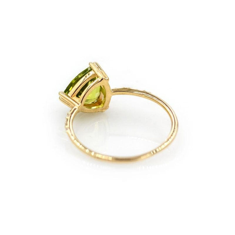 Starry Peridot Trillion Ring