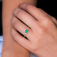Emerald Cut Emerald Diamond Ring
