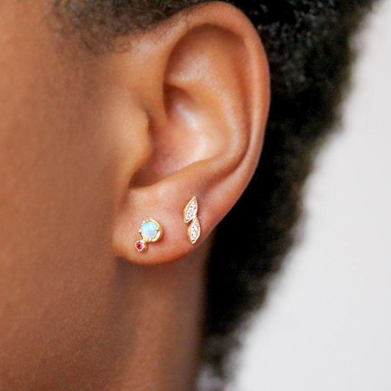 Opal Ruby Studs