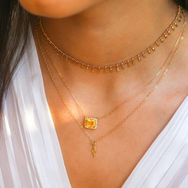 Starry Citrine Necklace