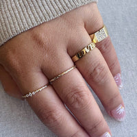 Pave Letter M Ring