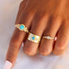 Dainty Meteorite Opal Sapphire Ring