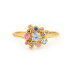 Aquamarine Sapphire Bouquet Ring