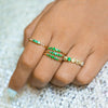 Triple Emerald Diamond Ring