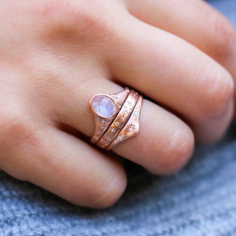 Half Moon Moonstone Ring | Discovered 8.5