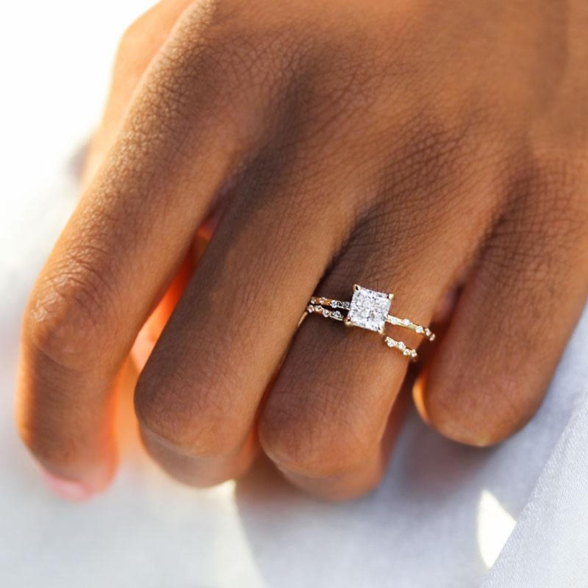 Starry Diamond Cuff Ring