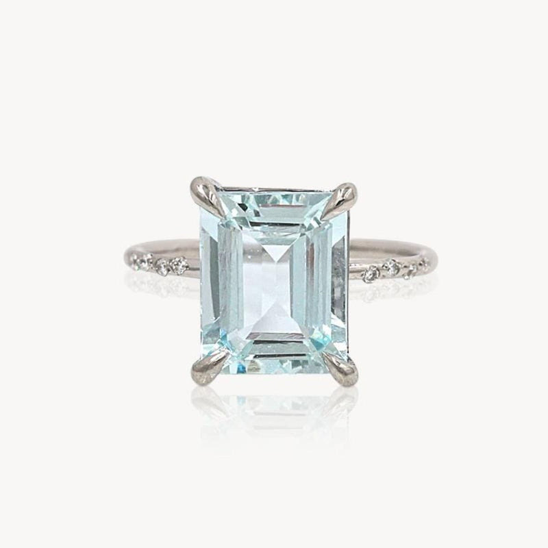 Large Starry Aquamarine Ring