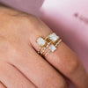 Starry Asscher Cut Diamond Engagement Ring