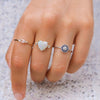 Blue Sapphire and Diamond Circle Ring
