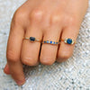 Emerald Cut Blue Sapphire Pave Diamond Ring
