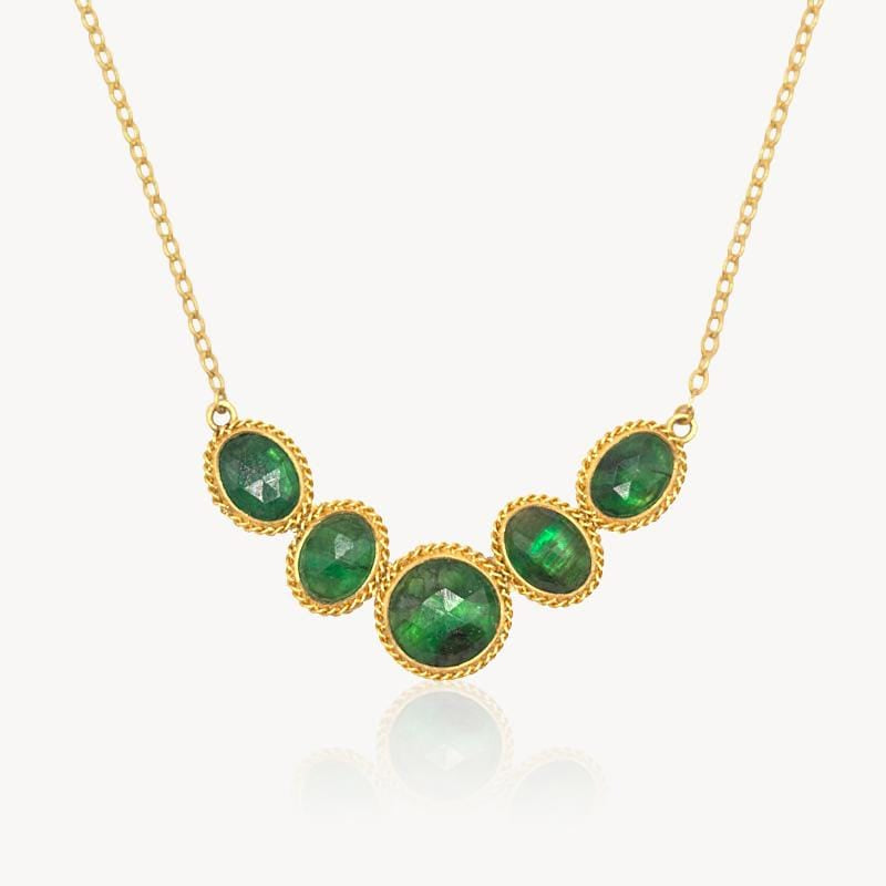 Five Stone Emerald Canopy Necklace