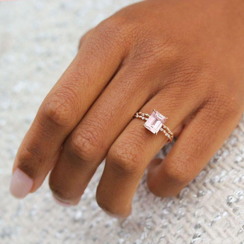 Large Starry Morganite Ring