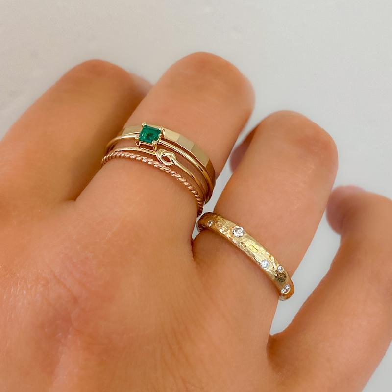 Square Emerald Solitaire Ring