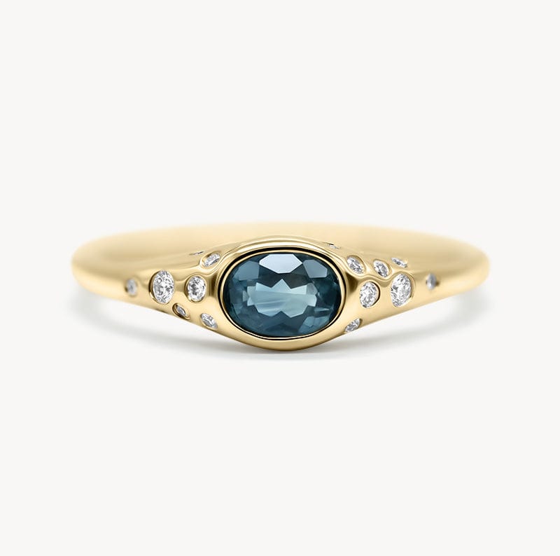 Starry Montana Sapphire Bezel Ring