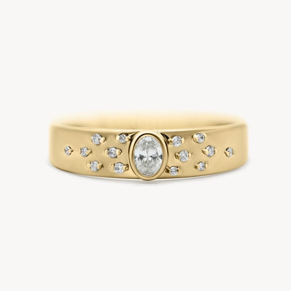 Starry Diamond Bezel Ring