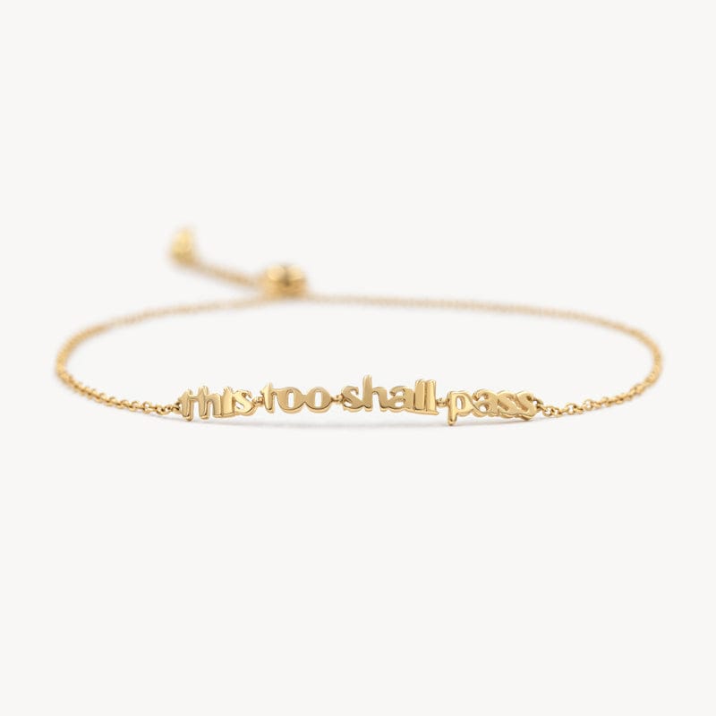 Special Judaica Design | Gold | This Too Shall Pass Bracelet