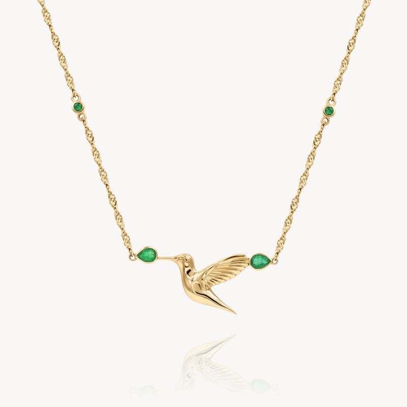 Emerald Hummingbird Necklace