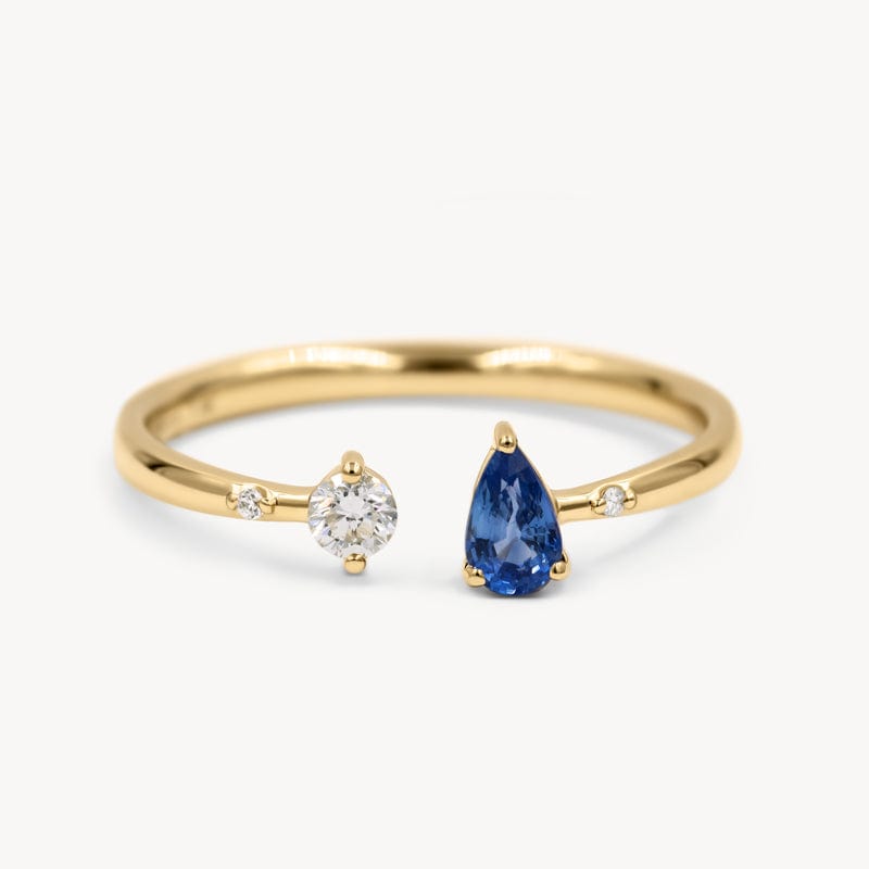 Sapphire Diamond Cuff Ring