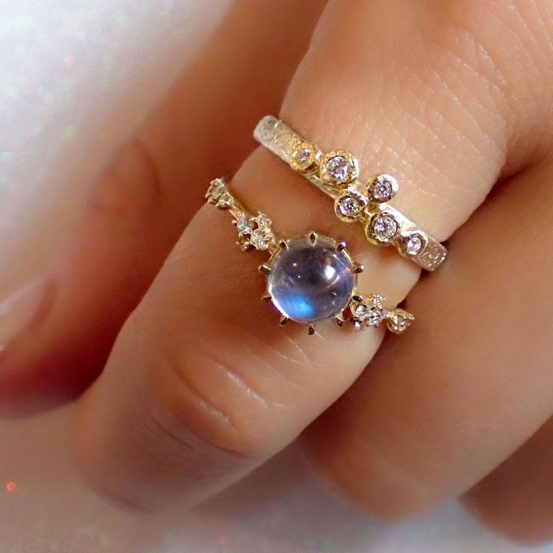 Twinkling Moonstone Oracle Ring