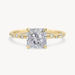 Starry Princess Cut Diamond Engagement Ring