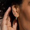 Pointed Emerald Hoops