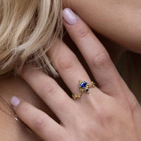 Deep Sapphire Tiara Ring