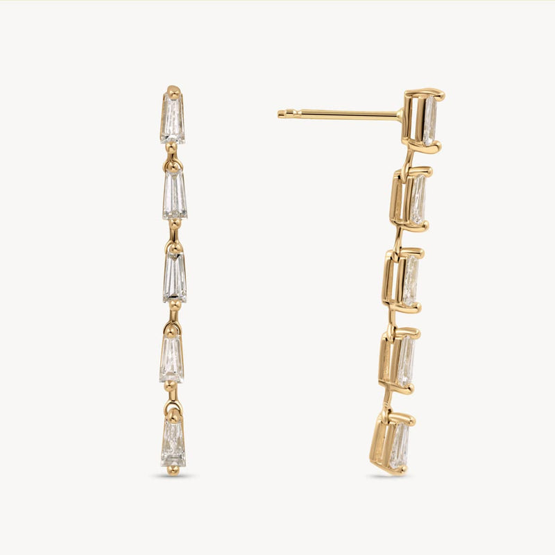 Tapered Baguette Drop Earrings