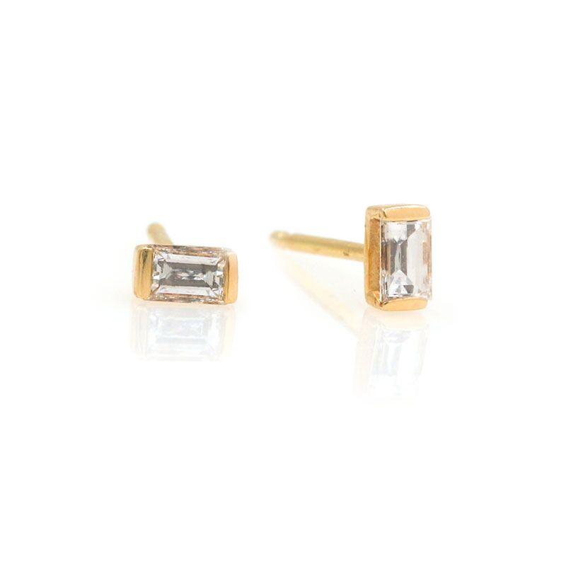 Diamond Baguette Studs - LoveAudryRose.com