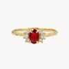 Starry Oval Ruby Ring