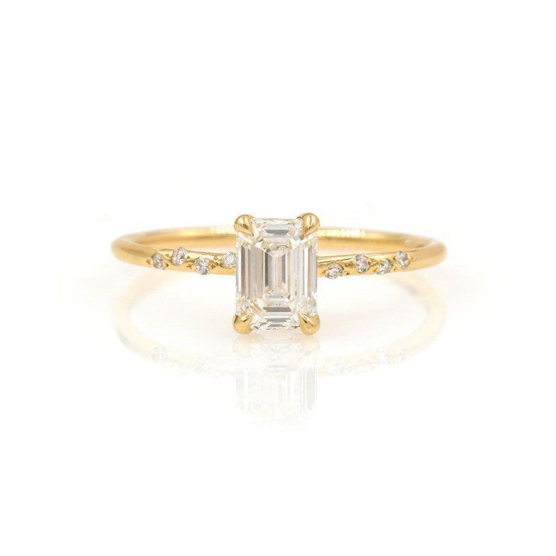 Starry Emerald Cut Diamond Ring - LoveAudryRose.com