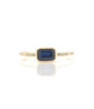 Emerald Cut Blue Sapphire Pave Diamond Ring - LoveAudryRose.com